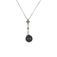 Load image into Gallery viewer, Estate 14K White Gold Tahitian Pearl Drop Necklace
