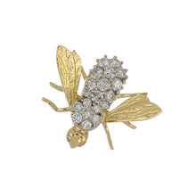 Load image into Gallery viewer, Mid-Century 18K Gold Diamond Fly Brooch
