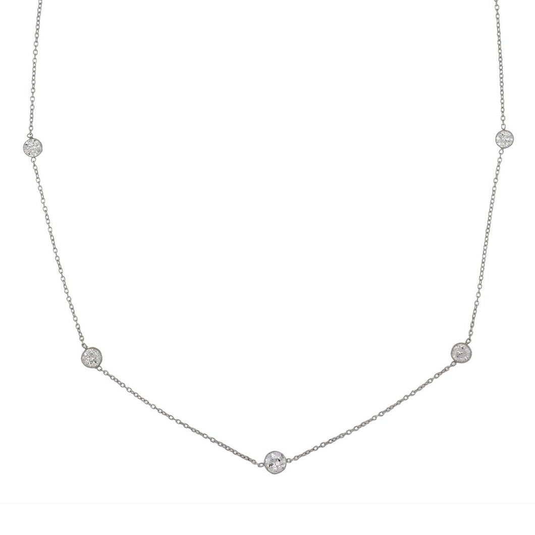 Bespoke Platinum Diamond by the Yard Necklace