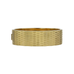 Mid-Century 18K Gold Hinged Bangle bracelet