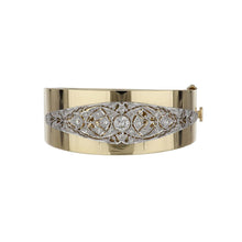 Load image into Gallery viewer, Mid-Century Bespoke Platinum and 14K Gold Bangle with Diamonds
