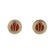 Load image into Gallery viewer, Vintage 18K Gold Carnelian Cameo Earrings
