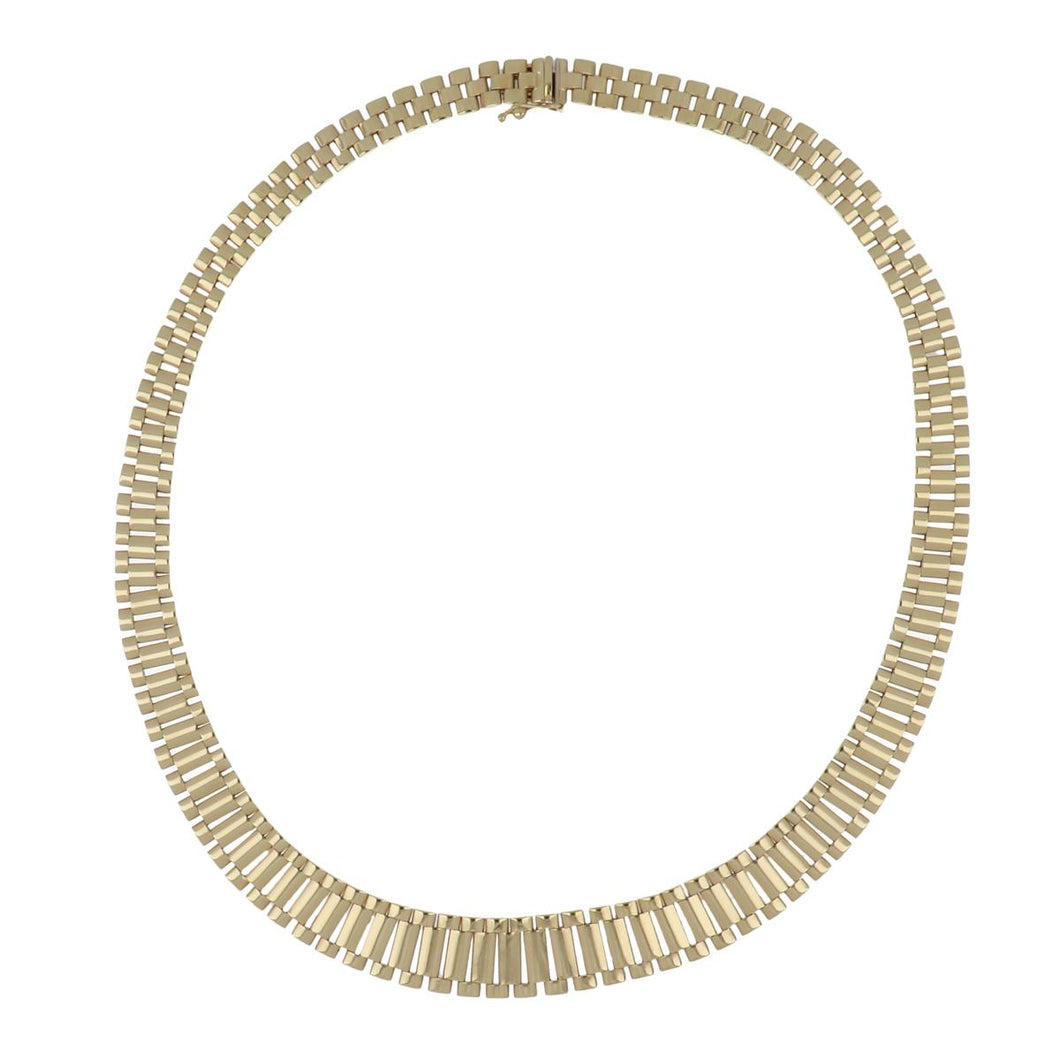 Vintage 14K Gold Three Row Link Necklace