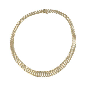 Vintage 14K Gold Three Row Link Necklace