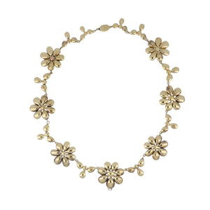Georgian 15K Garnet Flower Collar Necklace