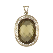 Load image into Gallery viewer, Vintage 14K Gold Checkerboard Citrine Pendant
