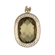 Load image into Gallery viewer, Vintage 14K Gold Checkerboard Citrine Pendant
