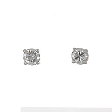 Load image into Gallery viewer, 18K White Gold 4-Prong Diamond Stud Earrings
