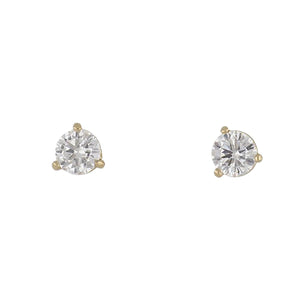 18K Gold Martini Prong-set Diamond Stud Earrings