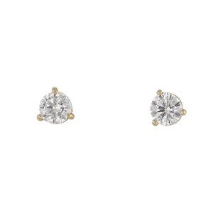18K Gold Martini Prong-set Diamond Stud Earrings
