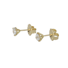 Load image into Gallery viewer, 18K Gold Martini Prong-set Diamond Stud Earrings

