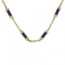 Load image into Gallery viewer, Vintage 1970s Lapis 14K Gold Necklace
