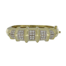 Load image into Gallery viewer, Vintage 1990s 14K Two-Tone Gold Diamond Bangle
