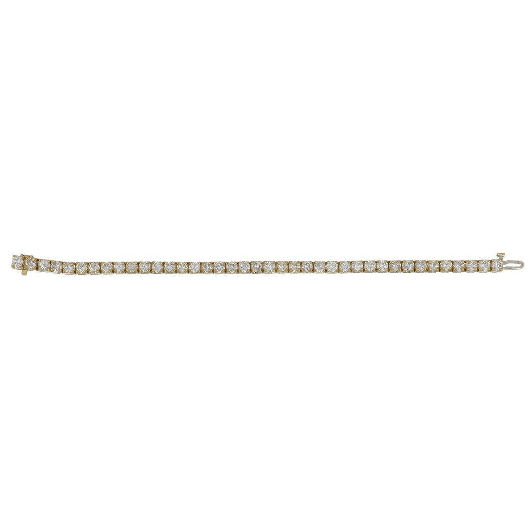 Vintage 18K Gold Round Diamond Line Bracelet