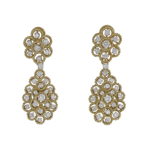 Mid-Century 18K Gold Diamond Day/Night Earrings