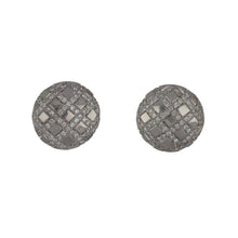 Load image into Gallery viewer, Vintage 18K White Gold Diamond Button Earrings
