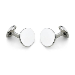 Deakin & Francis Sterling Silver Plain Oval Cufflinks