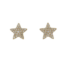 Load image into Gallery viewer, 18K Gold Small Diamond Star Studs
