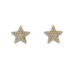 18K Gold Small Diamond Star Studs