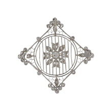 Load image into Gallery viewer, Edwardian Platinum Filigree Flower Motif Pendant
