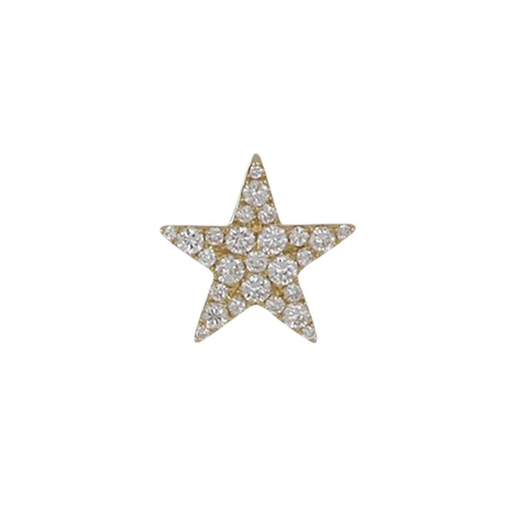 18K Gold Medium Diamond  Star Pendant