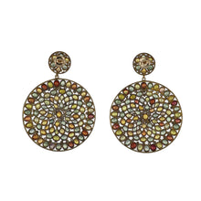 Load image into Gallery viewer, Sterling Silver Multi-colored Treated Sapphire Disc Earrings
