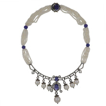 Load image into Gallery viewer, Sterling Silver Pearl, Tanzanite and Diamond Jewelry Suite
