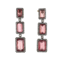 Load image into Gallery viewer, Sterling Silver Pink Tourmaline and Diamond Jewelry Suite

