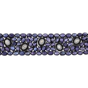 Sterling Silver Tanzanite & Moonstone Cobblestone Bracelet