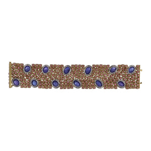 18K Two-Tone Gold Ruby, Tanzanite and Diamond Bracelet