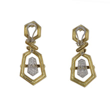 Load image into Gallery viewer, Vintage 1990s 18K Two-Tone Gold Geometric Earrings
