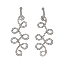 Load image into Gallery viewer, Estate H.Stern 18K White Gold Diamond Swirl Drop Earrings
