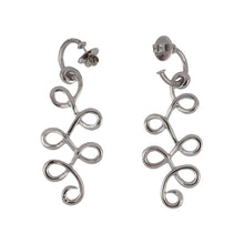 Load image into Gallery viewer, Estate H.Stern 18K White Gold Diamond Swirl Drop Earrings
