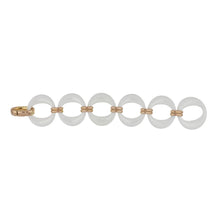 Load image into Gallery viewer, Estate 18K Rose Gold White Opaque Stone Link Bracelet
