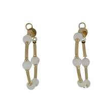 Load image into Gallery viewer, 18K Gold White Coral Medium Hoop Earrings

