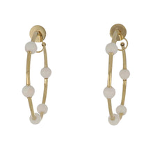 Load image into Gallery viewer, 18K Gold White Coral Large Hoop Earrings
