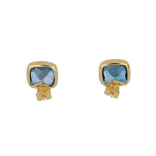 Load image into Gallery viewer, 14K Gold Blue Topaz Stud Earrings
