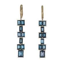 Load image into Gallery viewer, 14K Gold Blue Topaz Drop Earrings
