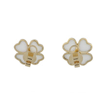 Load image into Gallery viewer, 18K Gold White Coral Flower Petal Earrings
