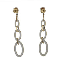 Load image into Gallery viewer, Aletto Brothers 18K Gold Coral and White Enamel Drop Earrings
