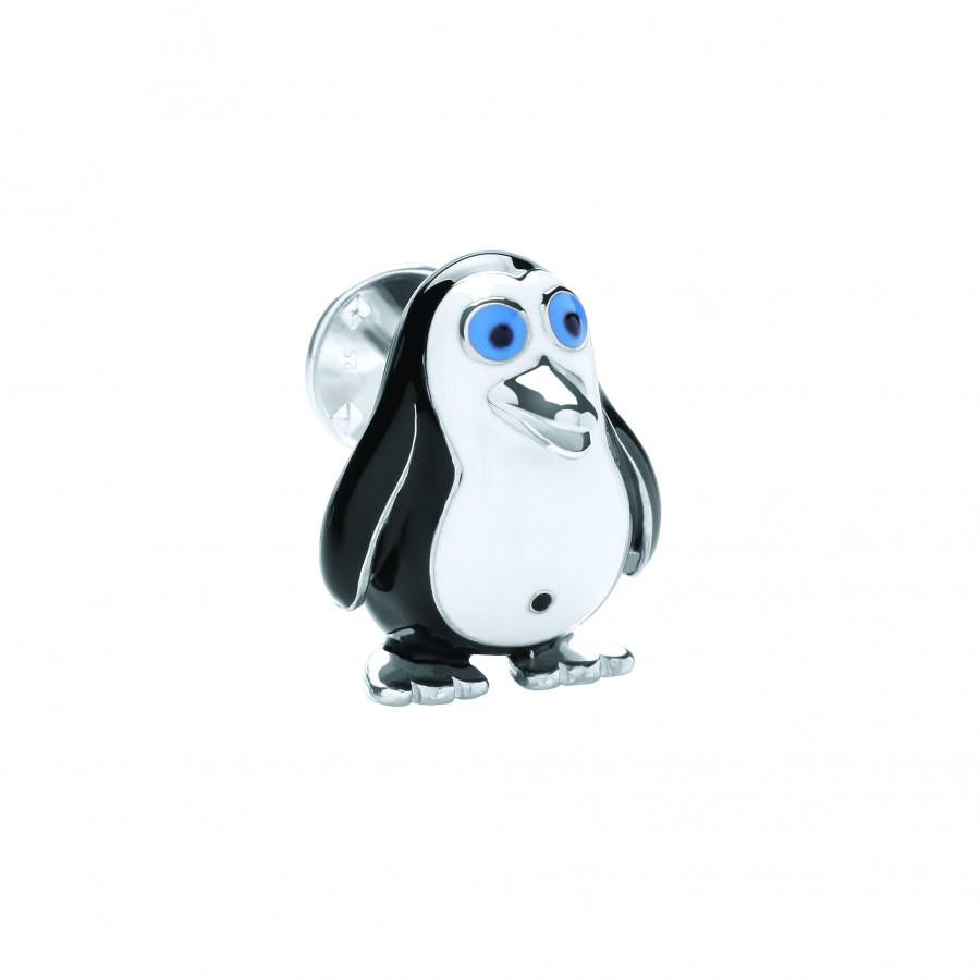 Deakin & Francis Sterling Silver and Enamel Penguin Lapel Pin