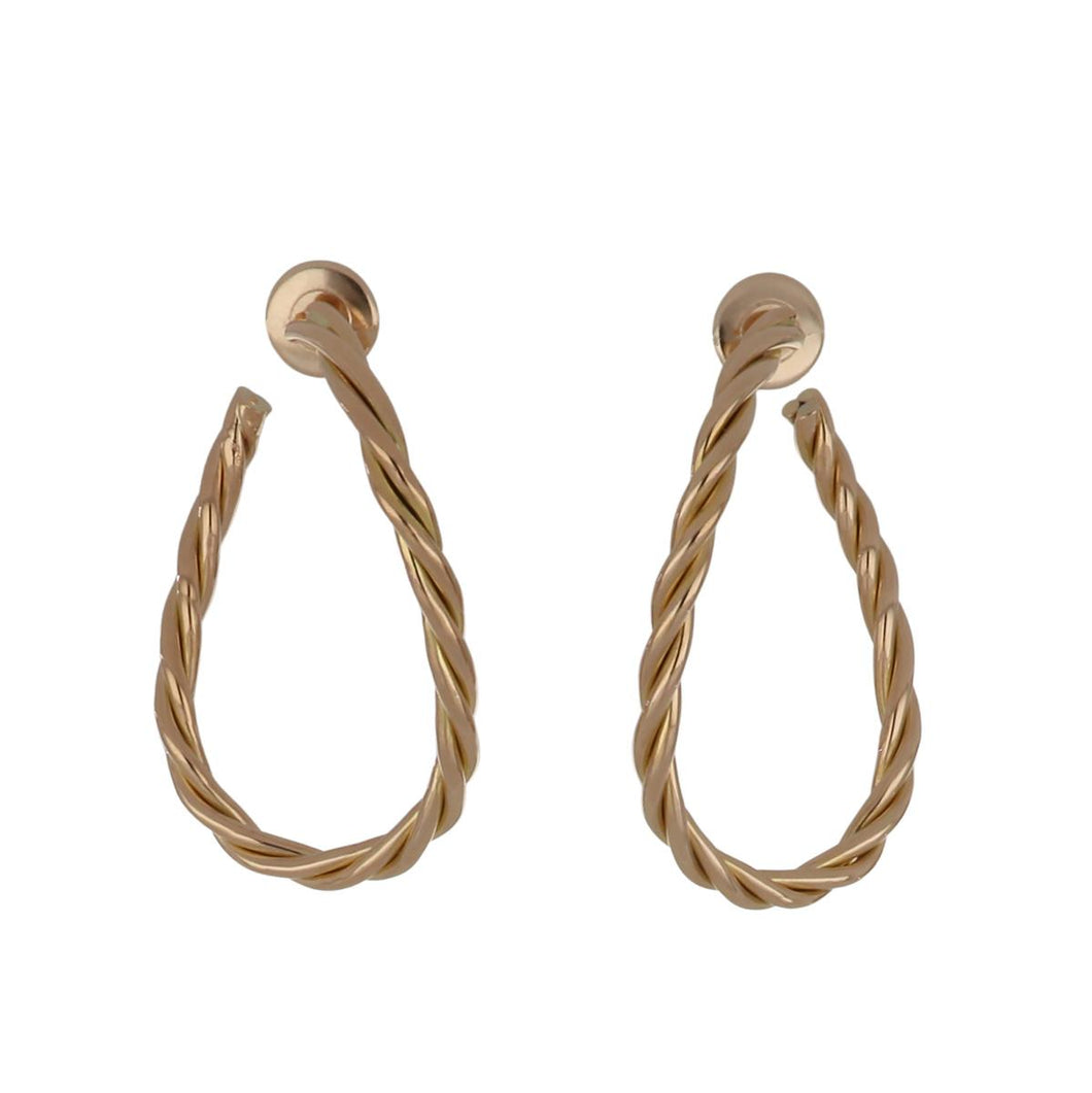 18K Rose Gold Oval Hoop Earrings