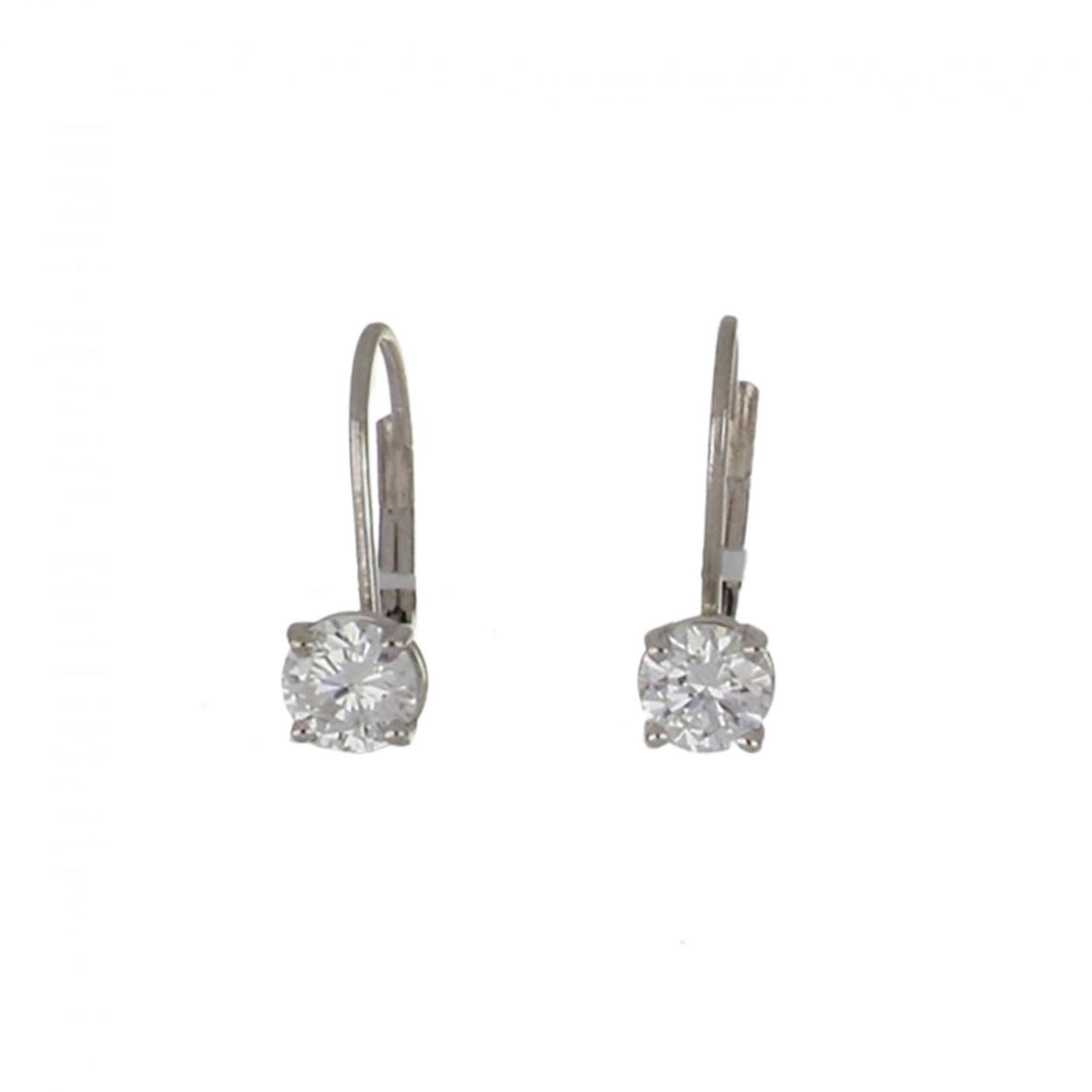 Bespoke 14K White Gold Diamond Drop Earrings