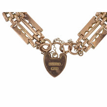 Load image into Gallery viewer, Victorian 9K Rose Gold Gate Padlock Bracelet

