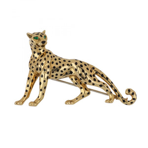 Estate Cartier 18K Gold Panther Brooch Tenenbaum Jewelers