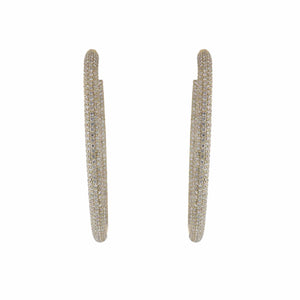 Estate Jacob & Co. 14K Gold Diamond Hoop Earrings