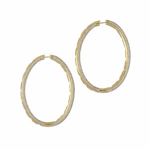 Estate Jacob & Co. 14K Gold Diamond Hoop Earrings