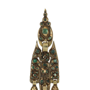 Important Georgian Emerald 18K Gold Day/Night Earrings