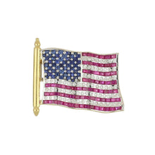 Load image into Gallery viewer, Mid-Century 18K Two-Tone American Flag Pin
