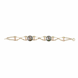 Victorian 14K Rose and Yellow Gold Reverse Intaglio Crystal Bracelet